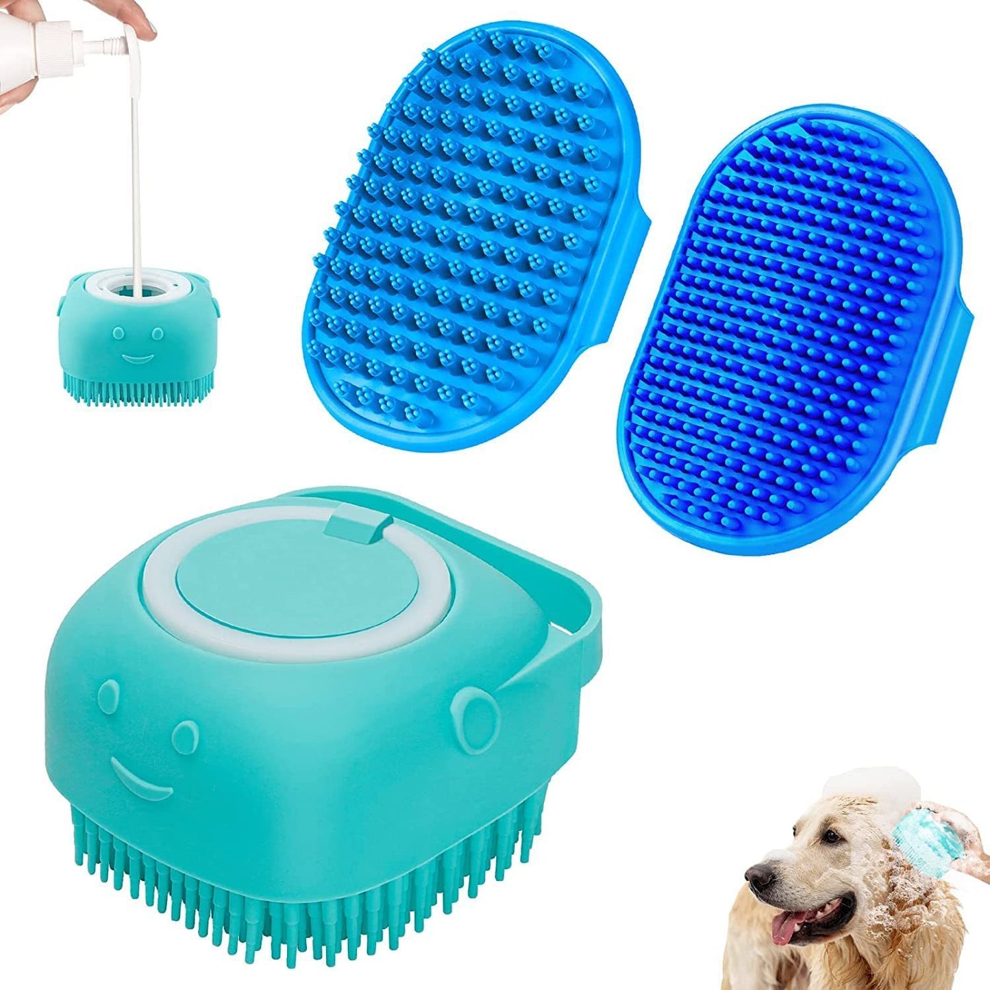 The Ultimate Dog Bathing Brush Set with Adjustable Strap