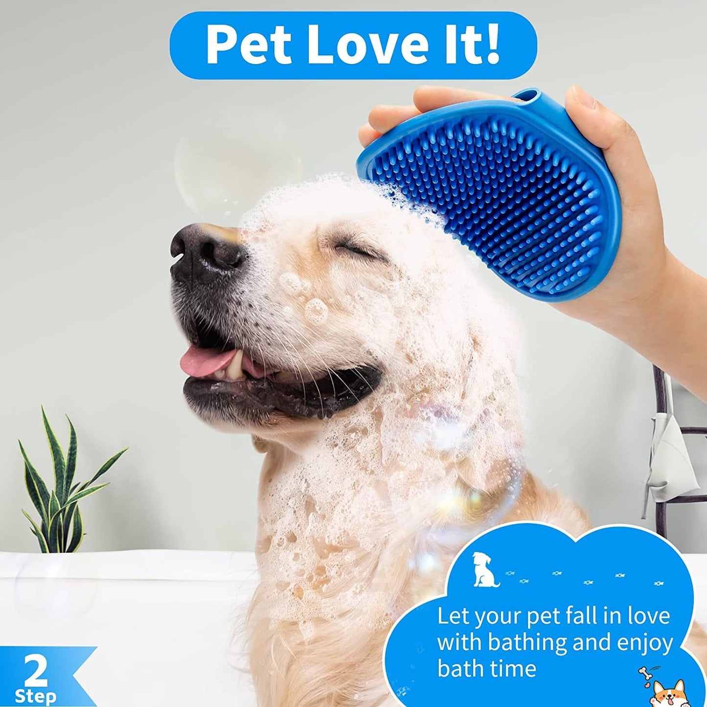 The Ultimate Dog Bathing Brush Set with Adjustable Strap